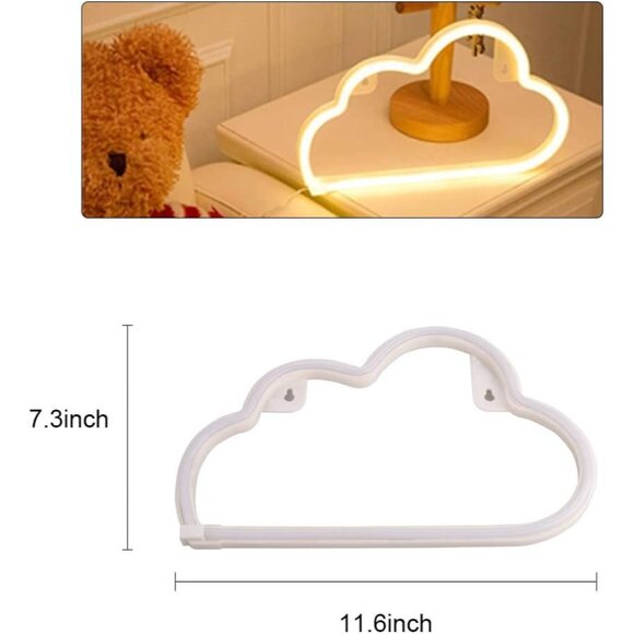 USB Neon Decorative Light Cloud LED Sign for Wall Kids Room Party Decor Gift - Picture 5 of 8